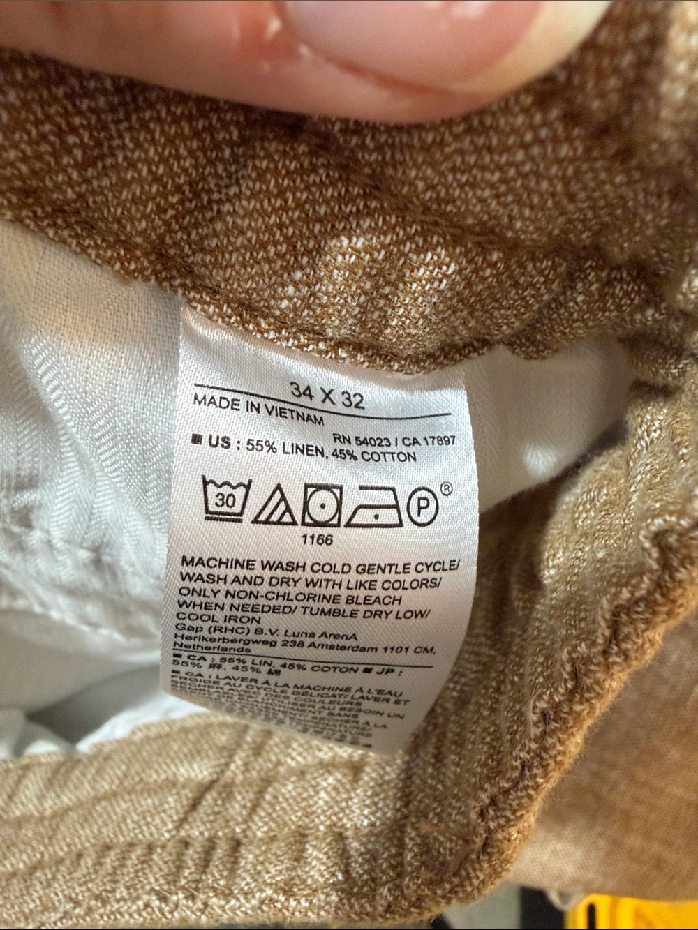 NWT Banana Republic Men’s Linen Blend Mason Athletic Tapered Fit TAN Pant 34x28 - Picture 9 of 11